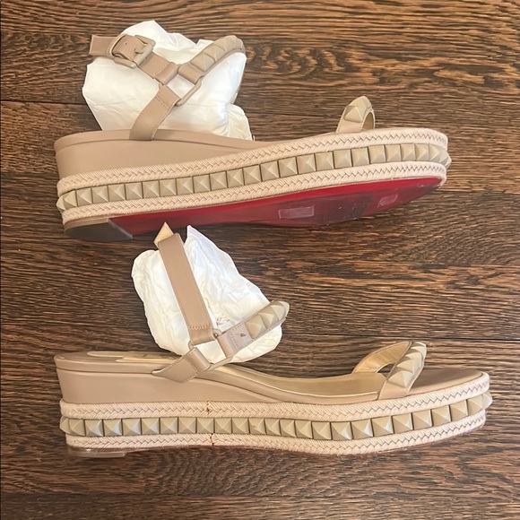 Christian Louboutin Tan Studded Women's Sandals - Picture 3 of 9